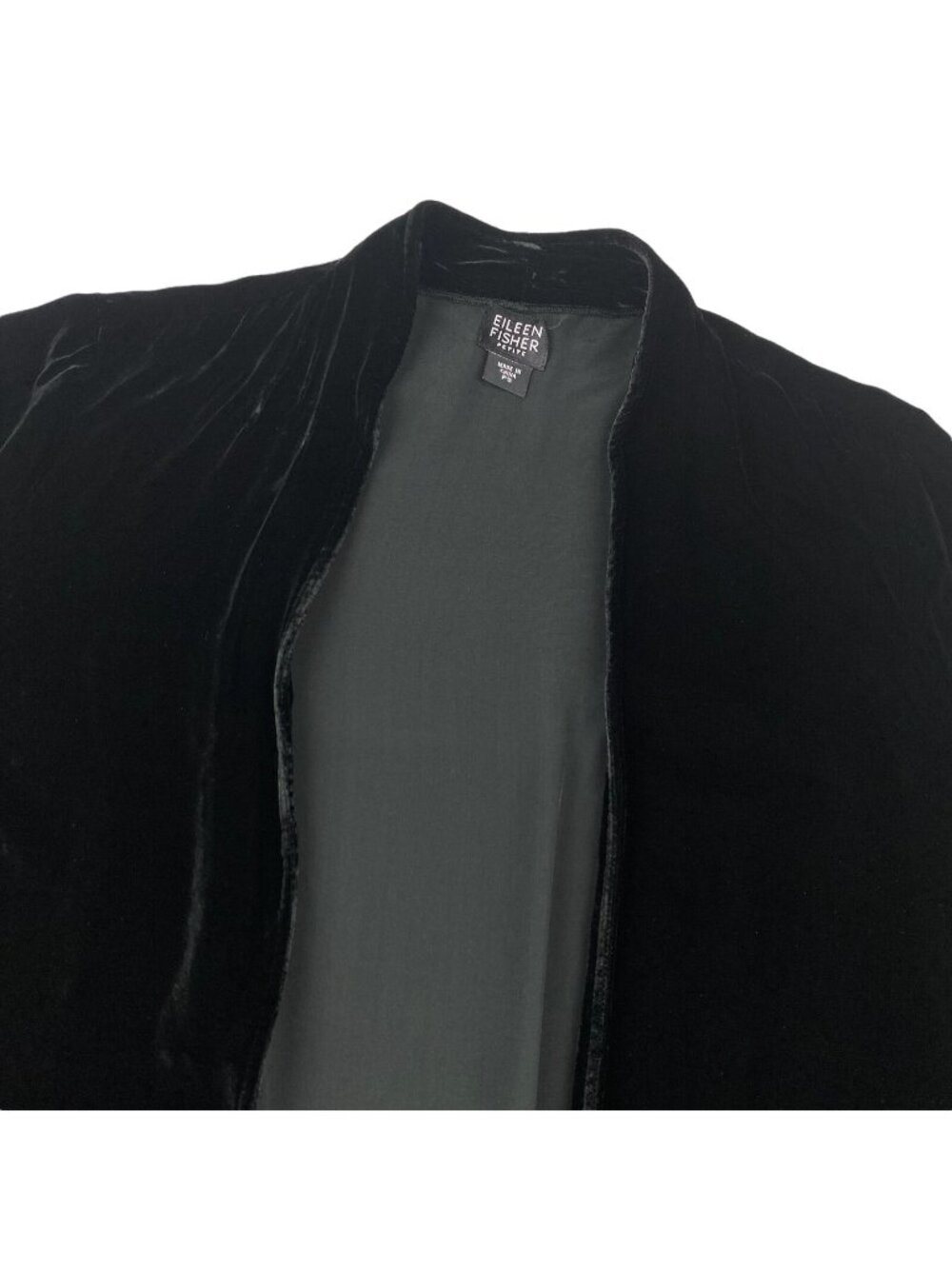Eileen Fisher Women's Open Front Cardigan Sweater Rayon/Silk Black • Small